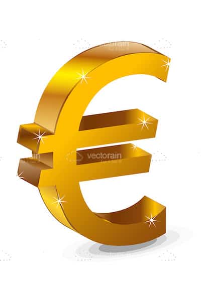 Glossy Gold Euro Symbol